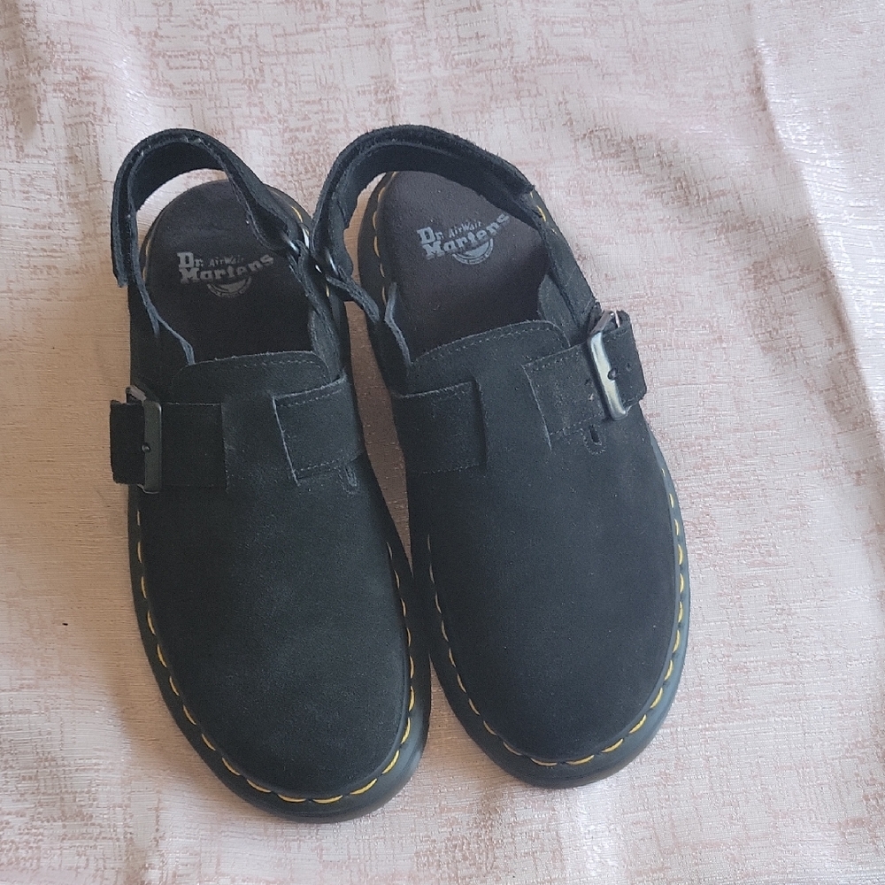 Dr. Martens Jorge II Suede Slingback Mules in black